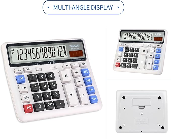 Desktop Calculator, Extra Large LCD Display Computer Button 12 Digits - Image 8