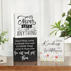 3 Pcs Inspirational Wood Box Sign Set, 5x5 Inches Motivational Quotes Wooden - Image 5