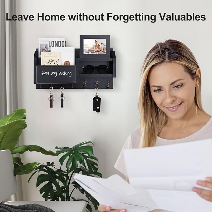 Lwenki Mail and Key Holder – Wall Mount Key Hanger - Image 3