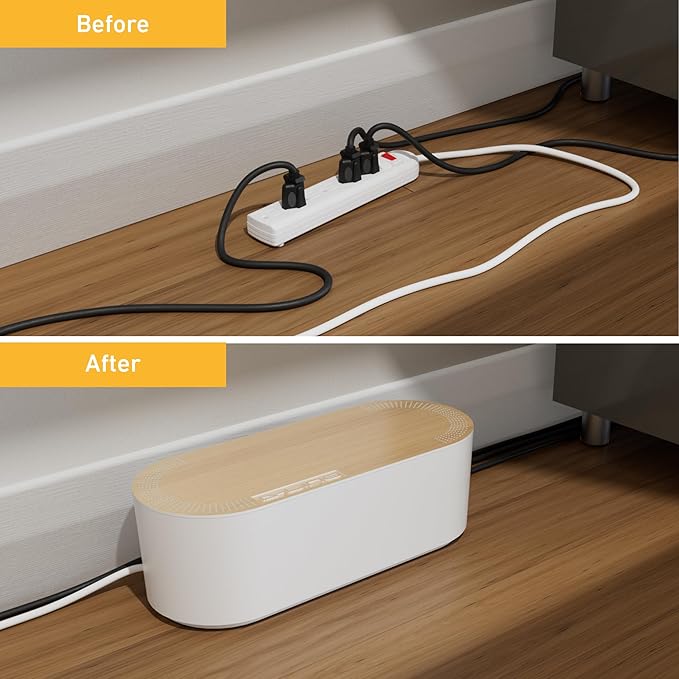 D-Line Cable Management Box, Power Strip Holder, Floor Outlet Hiders, Desk Cord - Image 6