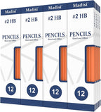 Madisi Wood-Cased #2 HB Pencils, Pre-sharpened, 16 Packs of 12-Count, 192 by Madisi
