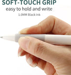 deegtran Pens Bulk, 50 Pack No Bleed White Barrel Black Ink Click Pens - Image 3