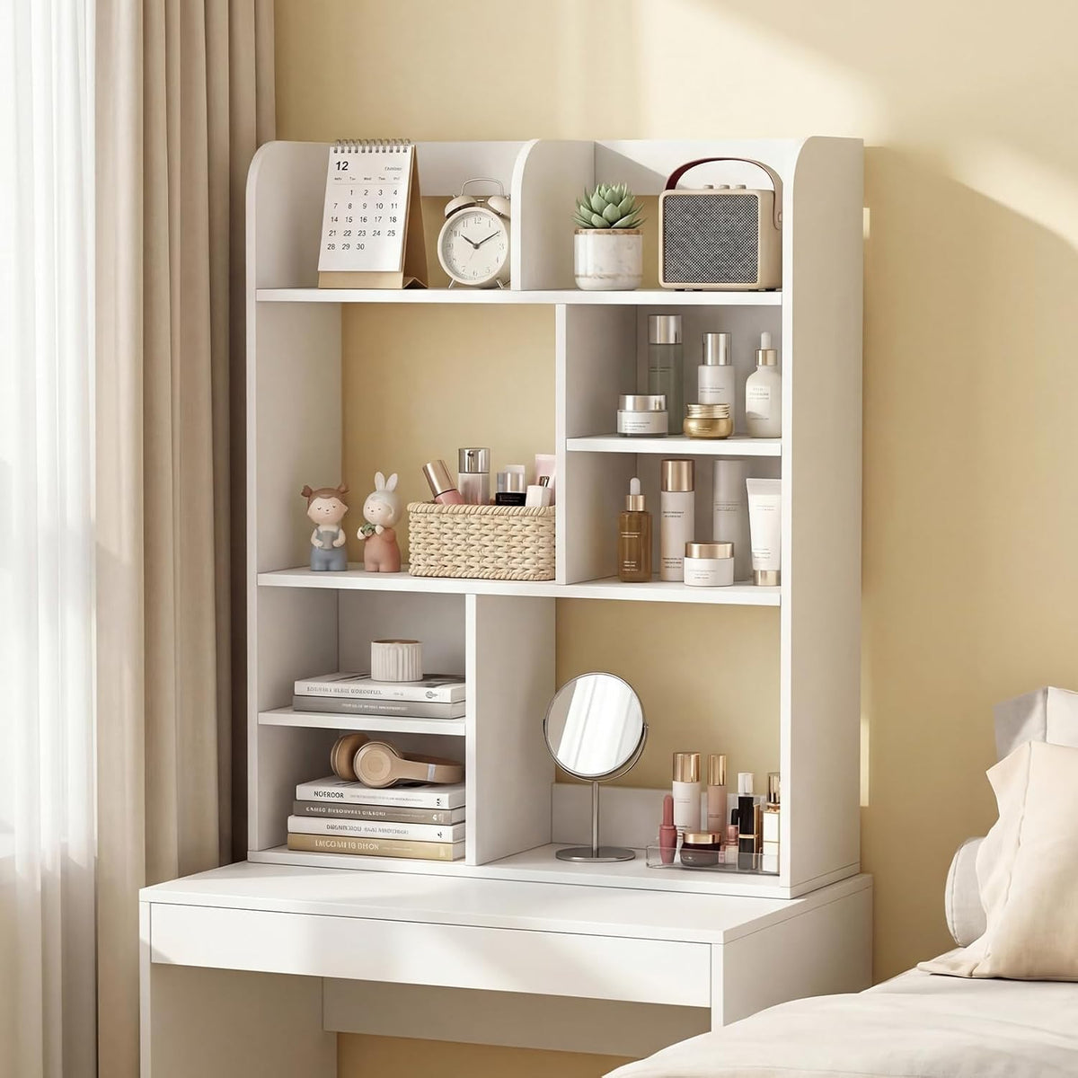 Tangkula Desktop Bookshelf, 5-Tier Desktop Display Rack with 4 Open Shelves &...
