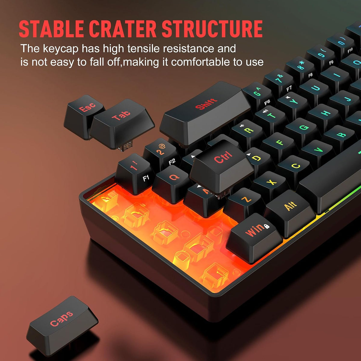 Snpurdiri 60% Wireless Gaming Keyboard and Mouse Combo, Include 2.4G Small Mi...