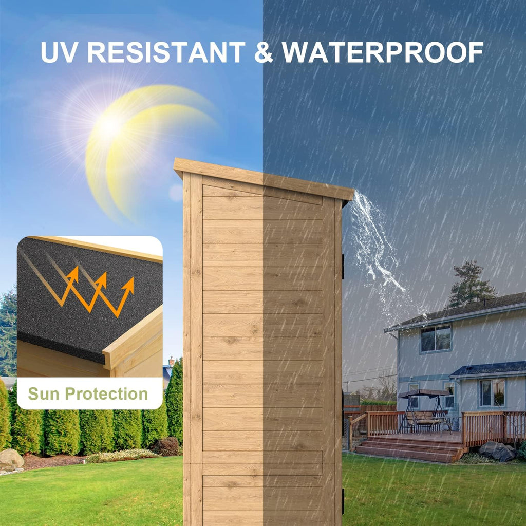 gizoon outdoor cabinet, waterproof roof, double lockable wooden, package contents