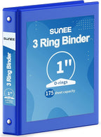 SUNEE 3 Ring Binder 1 Inch 1 Pack, Cobalt Blue by SUNEE