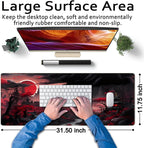 Riverside Full Moon Desk Pad Black Red Desk Mat Japanese Anime Extended XXL - Image 6