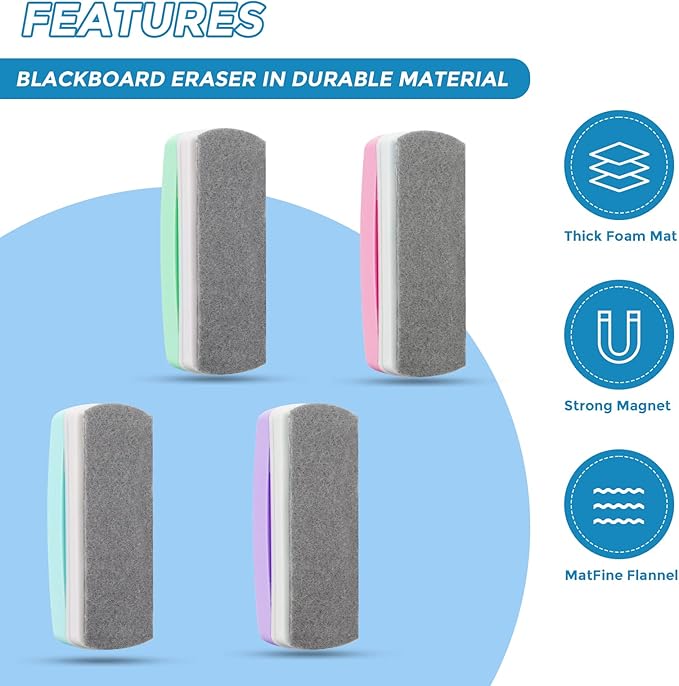 Ddaowanx Whiteboard Eraser, Magnetic Dry Erase Eraser, Glass Board Eraser - Image 2