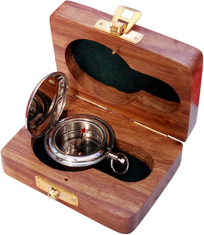 Bazross Brass Nautical Compass - Image 4