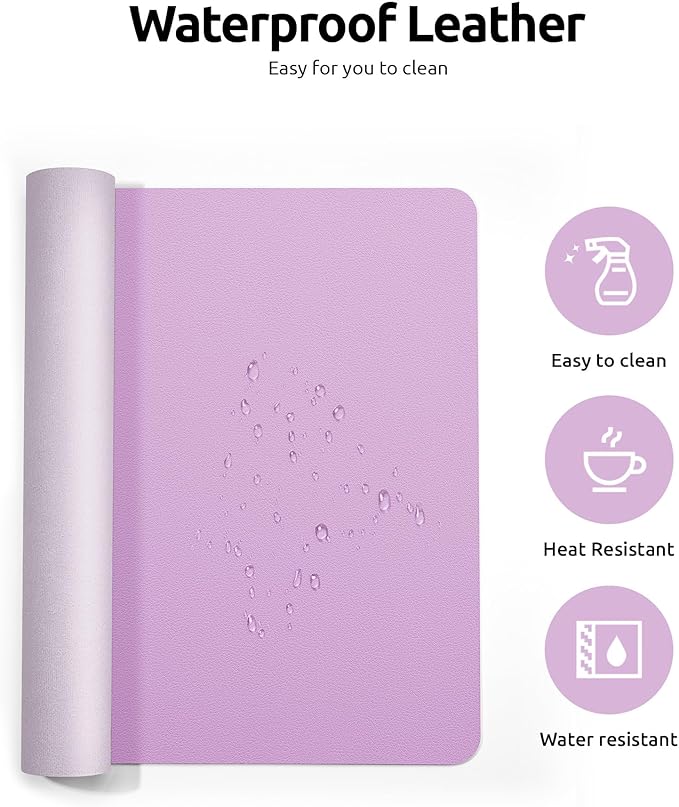 YSAGi Leather Desk Protector, Office Mat, Large Mouse Mat, Non-Slip PU Leather - Image 4