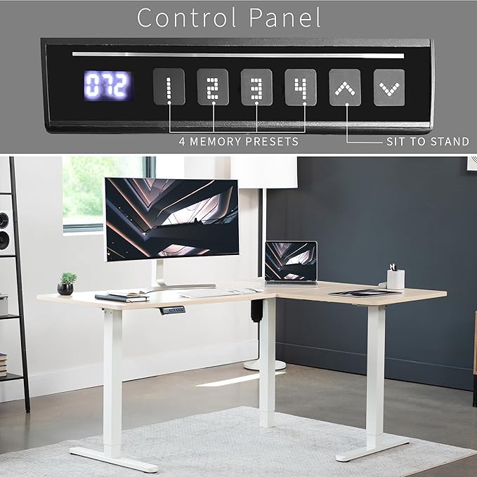 VIVO Electric Corner 63 x 47 inch L-Shaped Standing Desk, Memory Height - Image 5