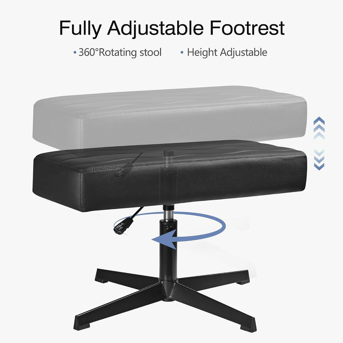VECELO Under Desk Footrest, PU Ergonomic Foot Rest with Comfort Padding, Heig...