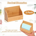 SHIQIKEJIPTY 2 Pack Index Card Holder 3X5 Inch Wood Index Card Box - Image 2