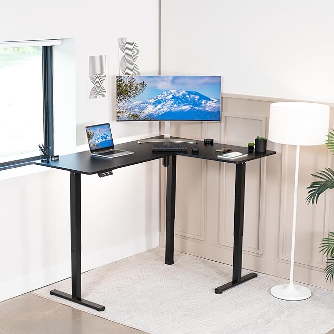 VIVO Electric Corner 63 x 47 inch L-Shaped Standing Desk, Memory Height - Image 2