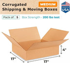 Medium Shipping & Moving Boxes 17 x 17 x 4 inches - Image 2