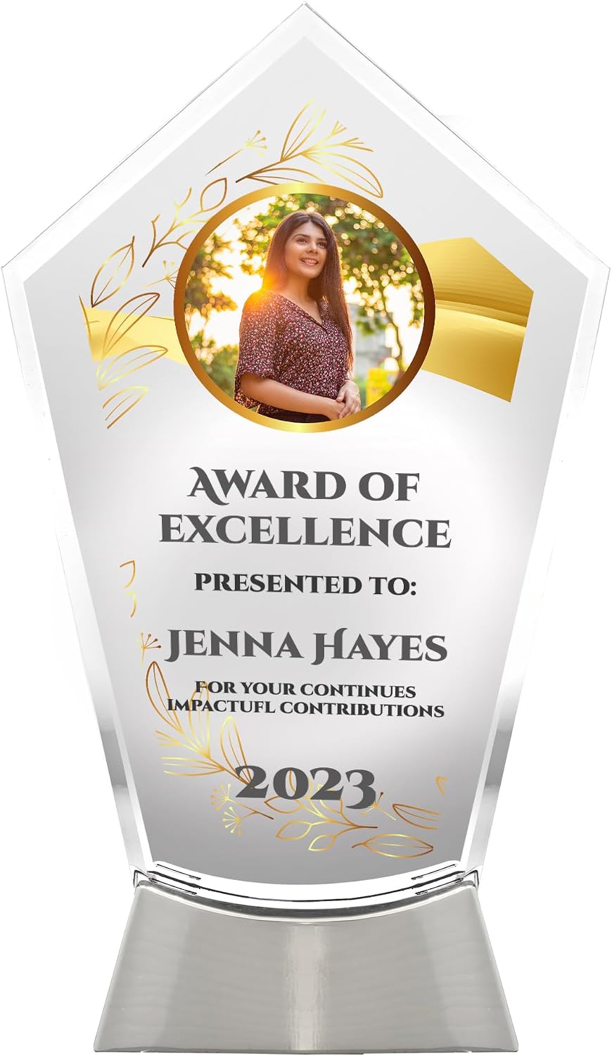 9 1/4" Personalized Award Glass Plaque, Personalized as Awards and Trophies, Glass Awards Plaques as Retirement and Employee of the Month Plaque, Appreciation and Leadership Gifts Designs (Design 6)