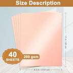 Silunkia 40 Sheets Pink Shimmer Cardstock 8.5 x 11 Crafts Paper, 75lb - Image 2