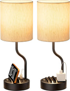 fenmzee 18" bedside lamps for bedroom set of, main product view
