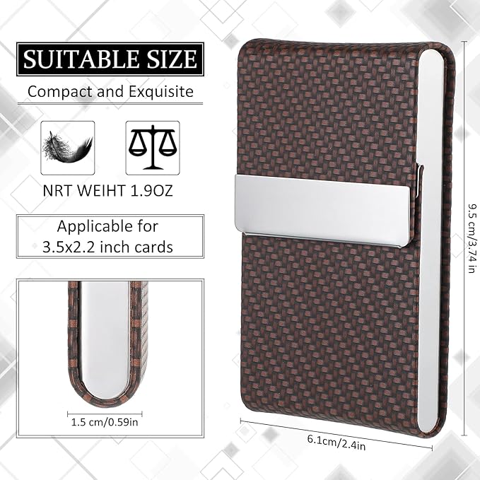 Eaasty 4 Pcs PU Leather Business Card Holder Case - Image 3