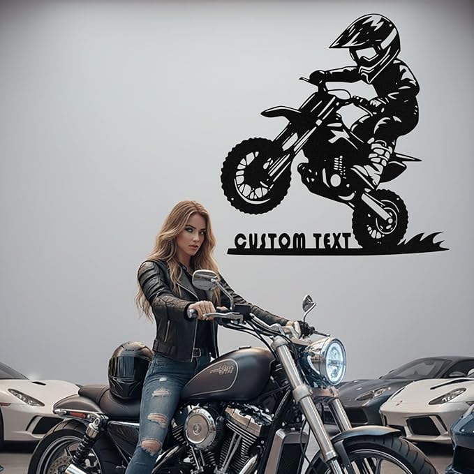 Custom Motorcycle Metal Signs Personalized Dirt Biker Name Sign Custom Garage - Image 6