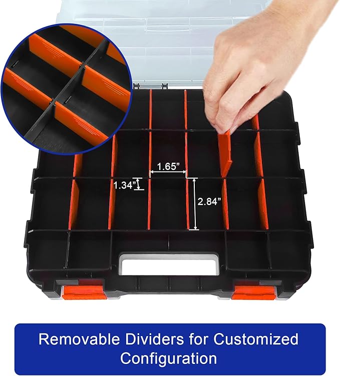 Tools Organizer Box Small Parts Storage Box 50-Compartment Double Side Hardware - Image 4