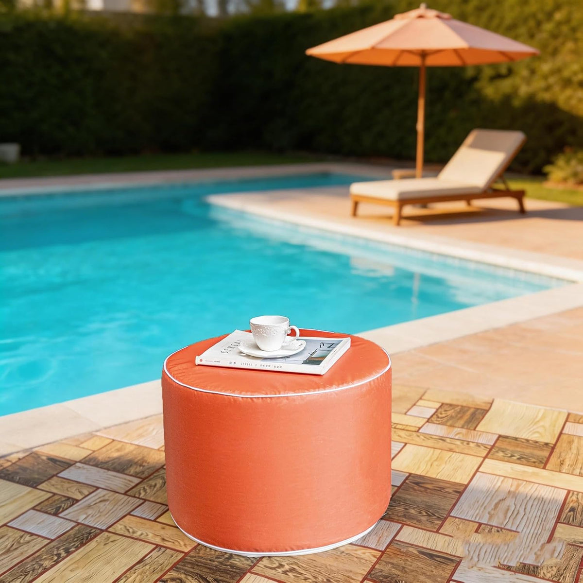 Multipurpose Outdoor Ottoman for Patio 20x14 Inches, Backyard, Additional Sea...
