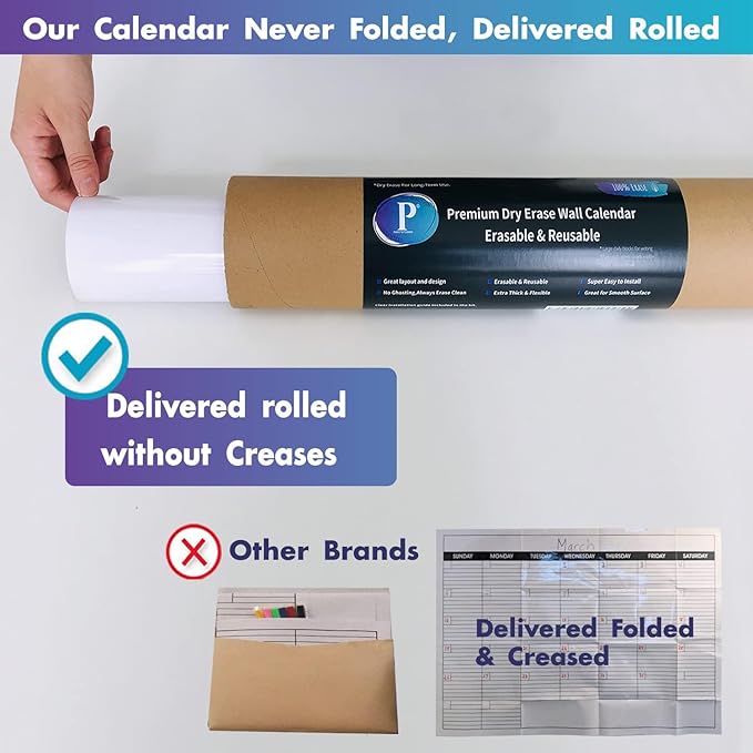 Magnetic-Receptive Dry Erase Two Month Laminated Jumbo Wall Calendar, Big - Image 2