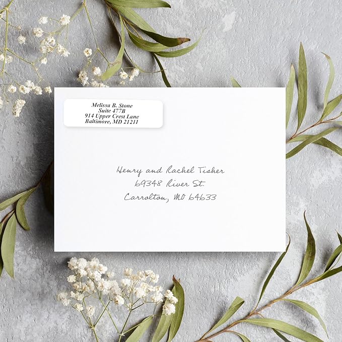 White Personalized Return Address Labels Without Dispenser - Image 3