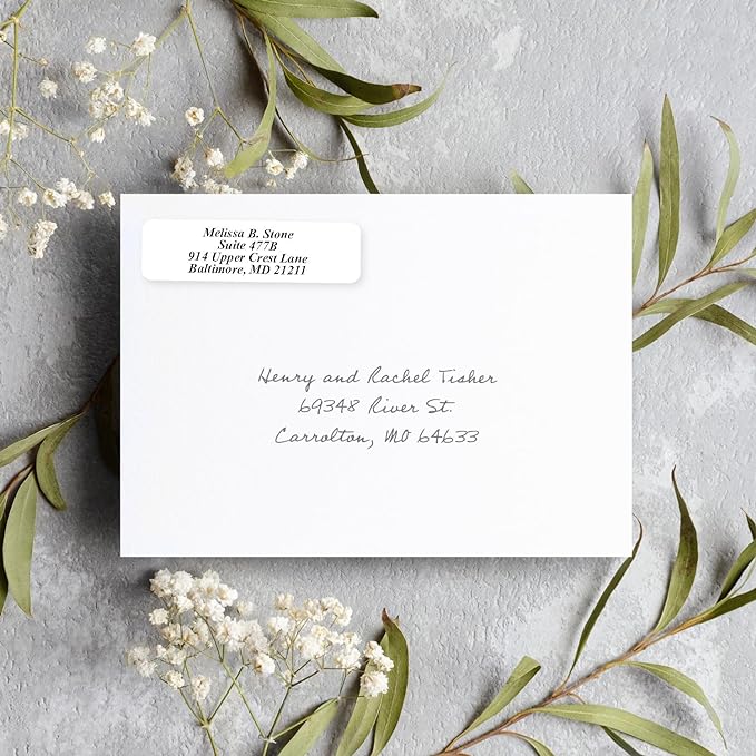 White Personalized Return Address Labels Without Dispenser - Image 3