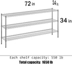 Regal Altair 14" Deep x 72" Wide x 34" Height Wire Shelving Kit | 3-Tier | NSF - Image 3