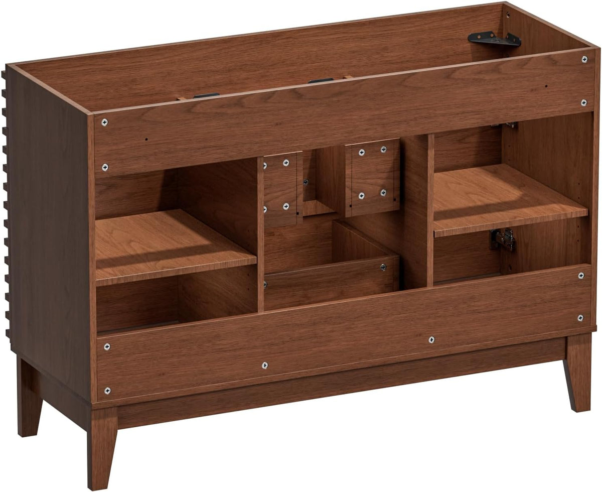 ROOMTEC 48" Bathroom Vanity, Mid-Century Freestanding Bathroom Cabinet V...