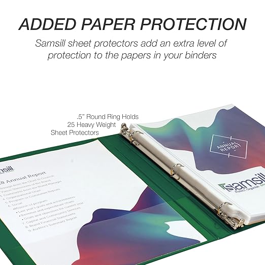 Samsill 0.5 Inch 3 Ring Binder, Made in USA, Economy Round Ring, 100 Sheet - Image 7