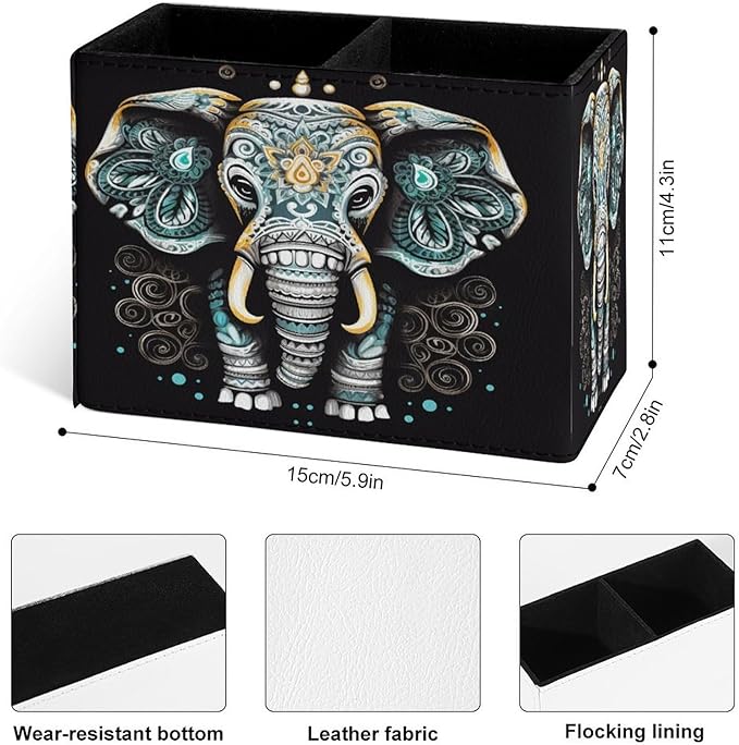 Famame Vintage Lotus Ethnic Elephant Pencil Holder - Image 4
