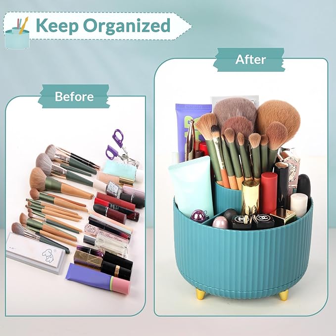 SKYDUE Makeup Organizer, Rotating Pencil Pen Holder - Image 6