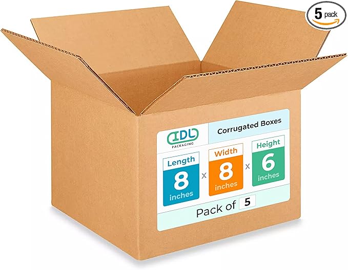 Small Moving & Shipping Boxes 8 x 8 x 6 inches by IDLPackaging