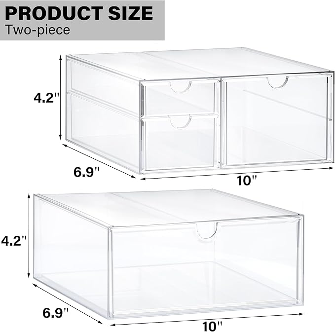 Prsildan Acrylic Drawer Makeup Organizer - Image 3
