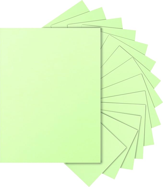 Silunkia 100 Sheets Light Green Cardstock 8.5 x 11 Certificates Paper, by Silunkia
