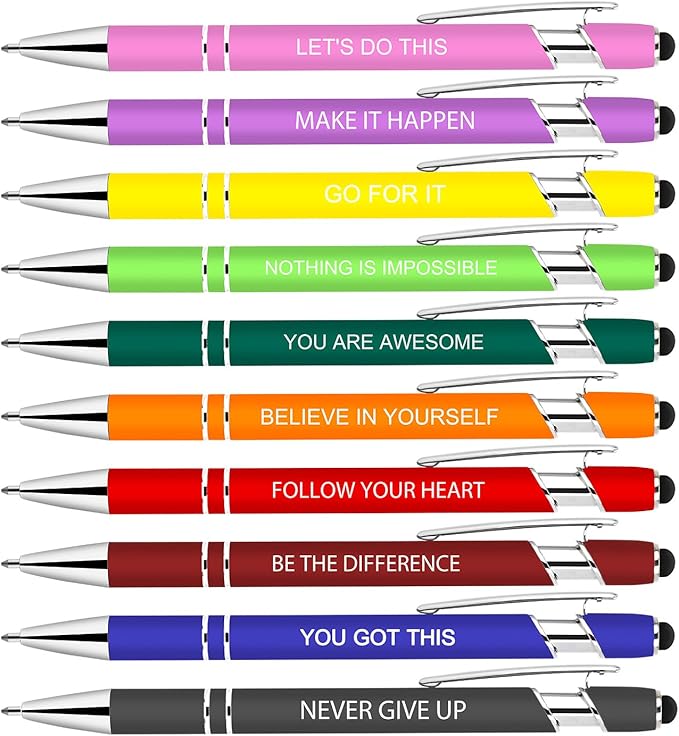 Luxeviss 10 Pcs Inspirational Pens Bulk by LuxevissWriteYourRise