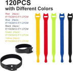 OneLeaf 120PCS Cord Organizer 6in Cable Ties Reusable - Image 5