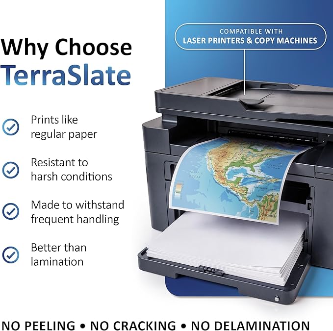 TerraSlate Premium Waterproof Paper, 5 MIL 8.5” x 11”, Laser Printer & Copy - Image 4