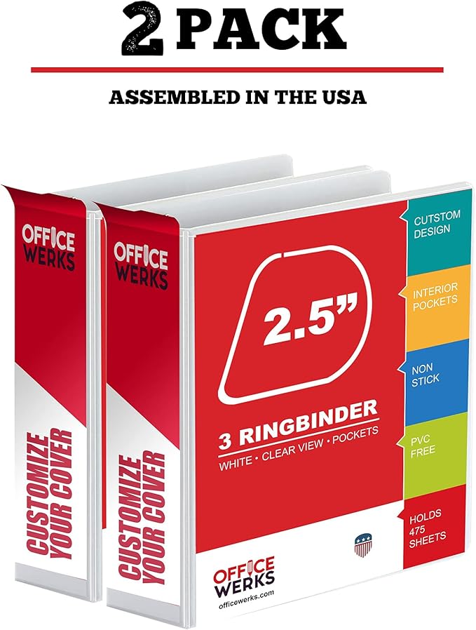 Ring Binder Depot 3, Professional Angle D Ring Binder 2.5 Inch, Presentation - Image 2