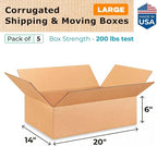 Large Shipping & Moving Boxes 20 x 14 x 6 inches - Image 2