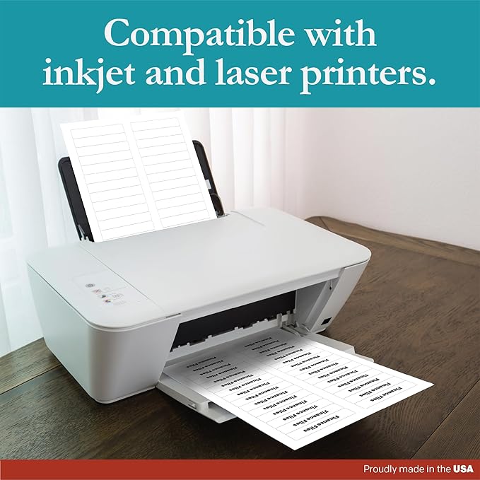 Premium Label Supply White File Folder Labels – 3.4375" x .667" – Laser/Inkjet - Image 5