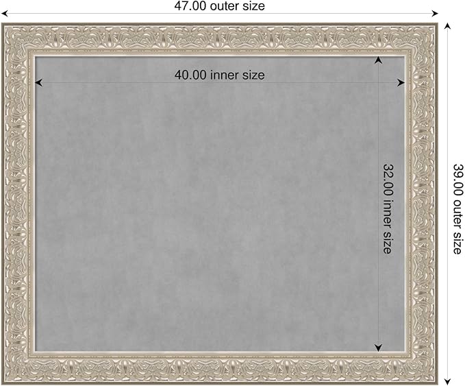 Amanti Art Silver Framed Magnetic Board 39x47 X-Large Vision Board - Image 2