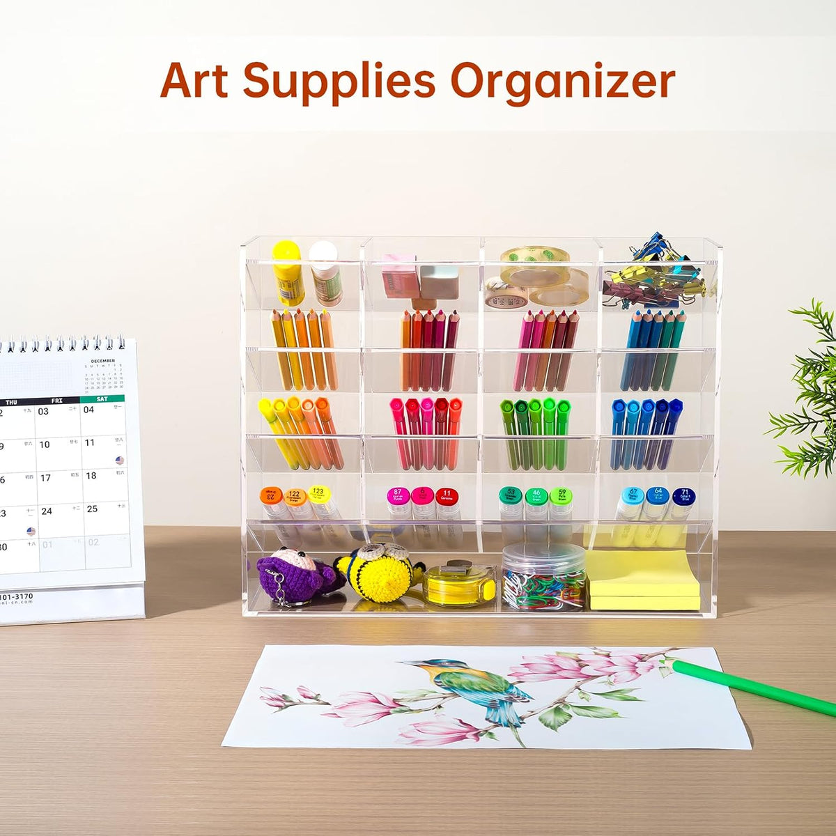 beygorm acrylic vertical marker organizer for 200 markers, package contents