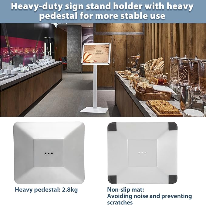 STANDNEE Heavy-duty Poster Stand Holder 11"x 17" Pedestal Floor Standing Sign - Image 8