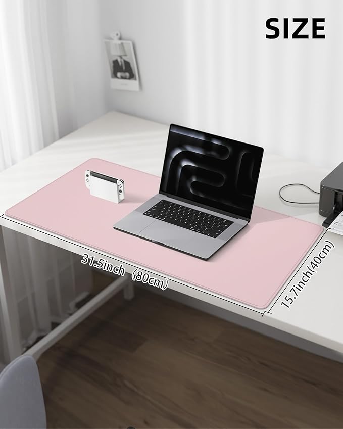 Leather Desk Pad Protector, Mouse Pad, Office Desk Mat, Non-Slip PU Leather - Image 5