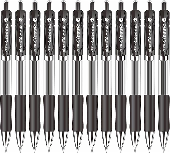 Lekreo Classic Retractable Gel Roller Pens, 0.7mm Fine Point - Image 2