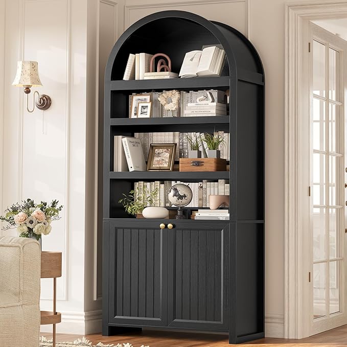 81" Tall Arched Cabinets, Bookcase by UPOSOJAWishesYouaNiceDay