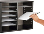 AdirOffice Wooden Adjustable Literature Organizer, 12 Compartment Office Mailbox - Image 7